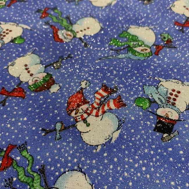 Blue Snowmen Christmas Fabric | The Quilt Shop