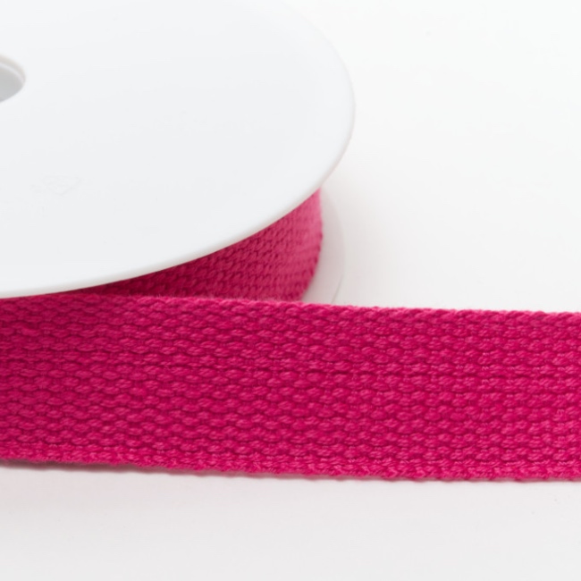 Fuchsia - Cotton Basket Weave Webbing - 30mm