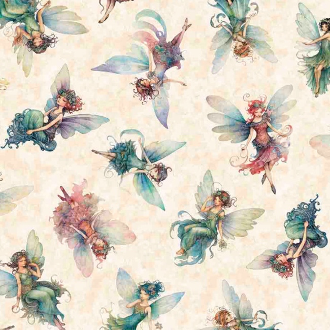 Enchanted - Fairy Toss Cream - Quilting Treasures