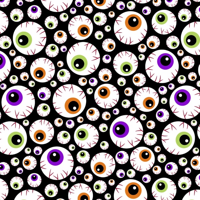 Scary Eyeballs Halloween Fabric