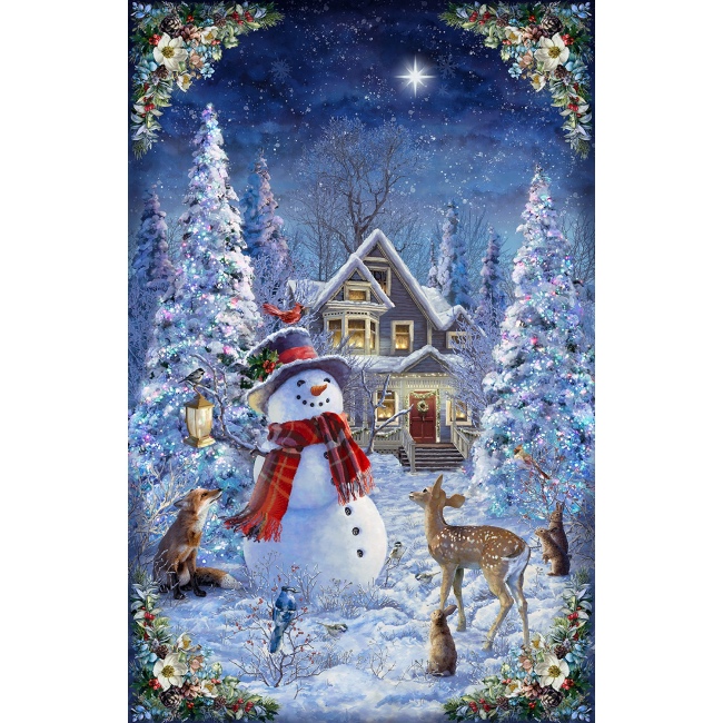Frost Snow Play Christmas Panel