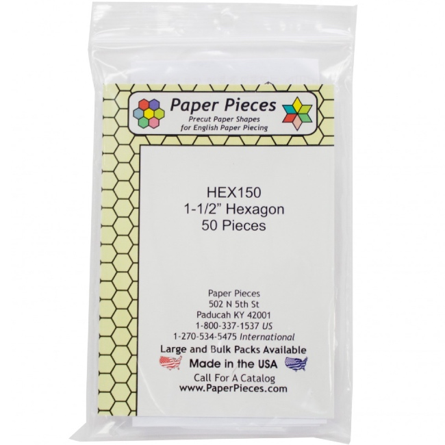 1-1/2'' Hexagon Paper Pieces - 50 pack