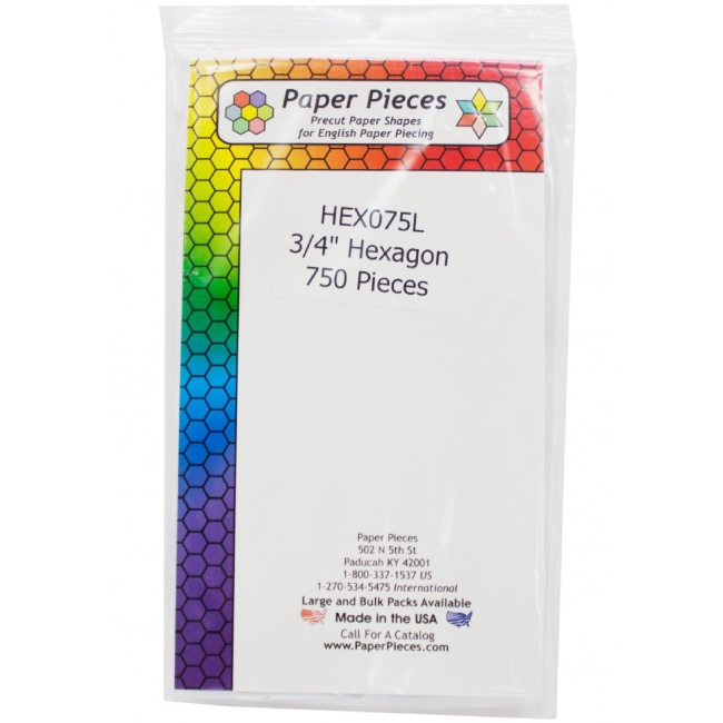 3/4'' Hexagon Paper Pieces - 750 pack