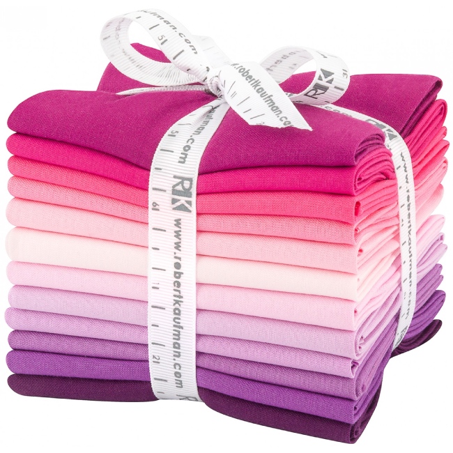 Robert Kaufman Wildberry Palette Kona Solids Fat Quarters 12 Pieces