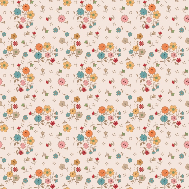 Lori Holt - Autumn Floral Harvest Fabric - Latte