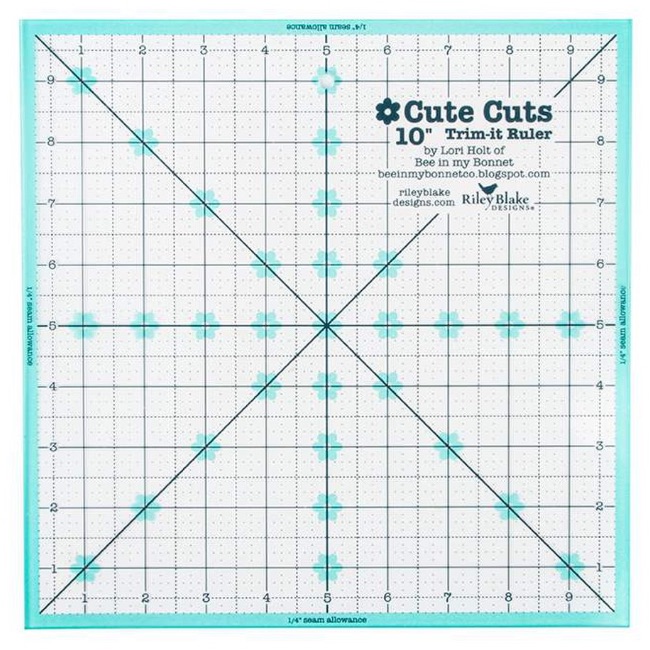 Lori Holt Cute Cuts Trim It Ruler Square 10in