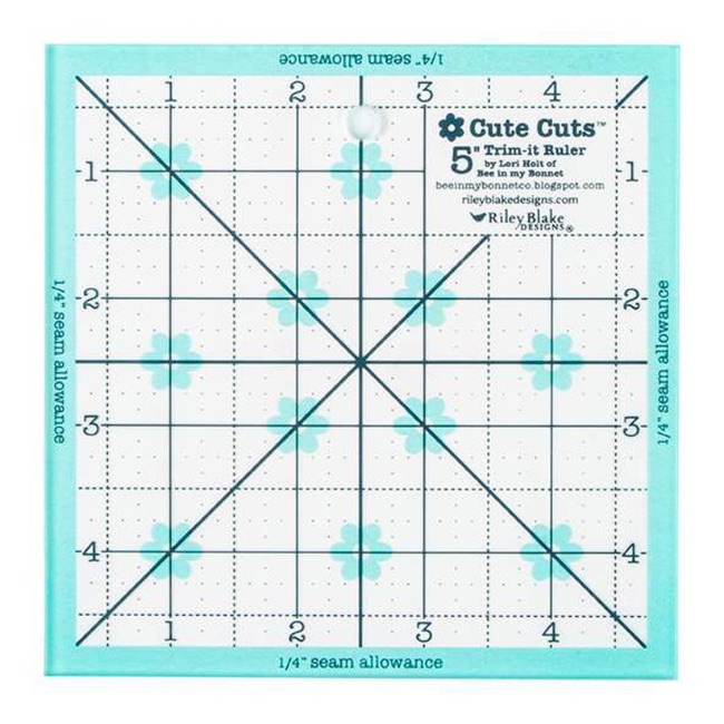 Lori Holt Cute Cuts Trim It Ruler Square 5in