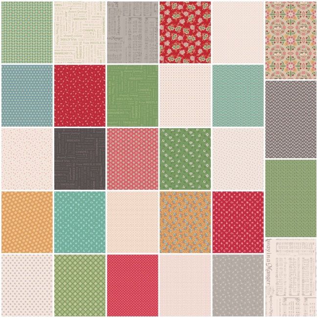 Lori Holt - Home Town Holiday Fat Quarters Fabric - 29 pcs