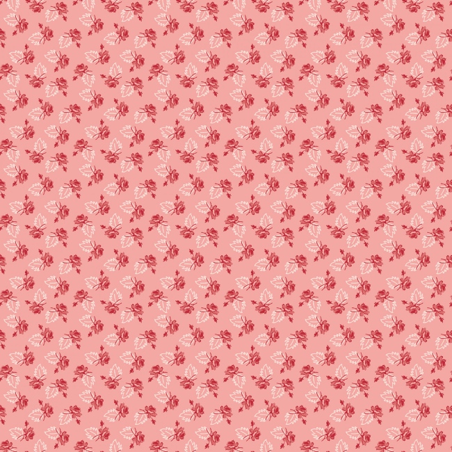 Piece & Plenty - Coral Rose Fabric - Lori Holt