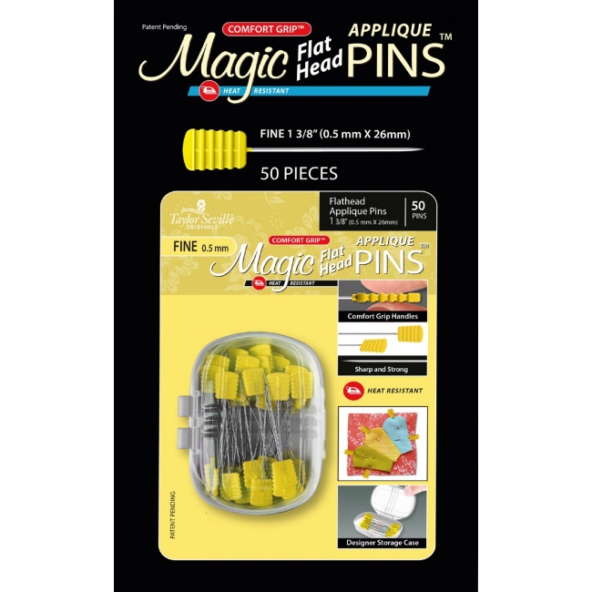 Taylor Seville Magic Pins - Flathead Applique FINE 50pk