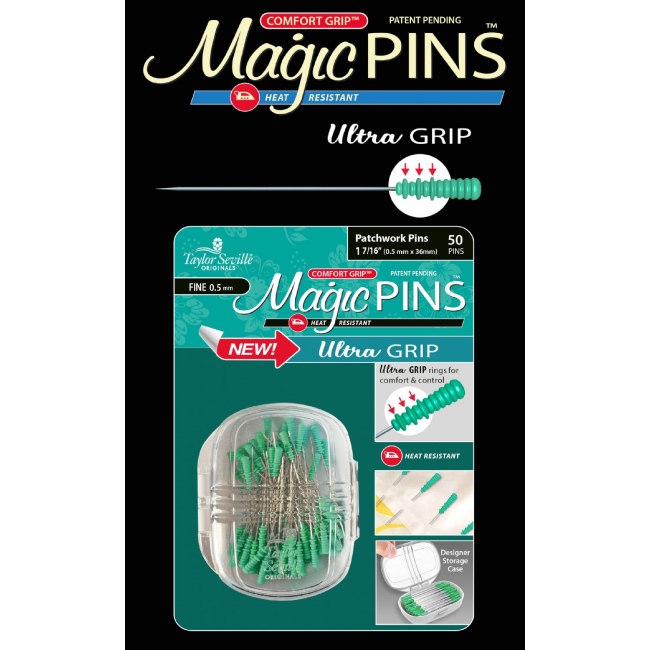 Taylor Seville Magic Pins - Patchwork Ultra Grip FINE 50pk