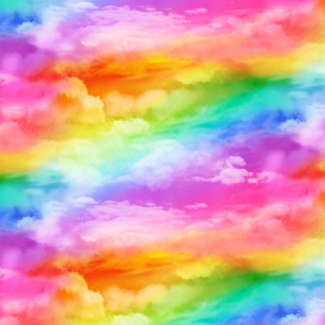 Michael Miller Gradient Rainbow Cloud Fabric