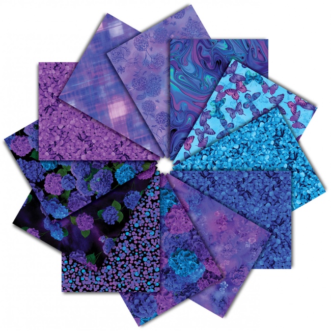 Midnight Bloom - Timeless Treasures - Fat Quarter Bundle x 12