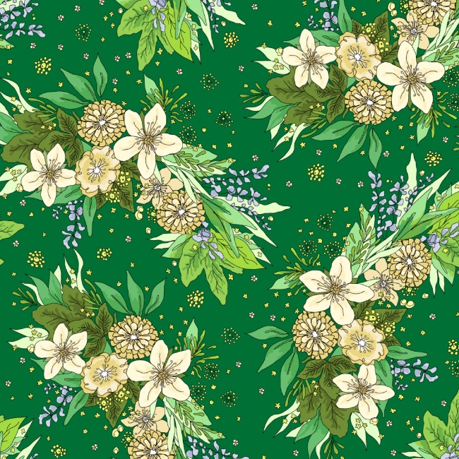 Rainbow Garden - Dark Green - The Crafty Lass