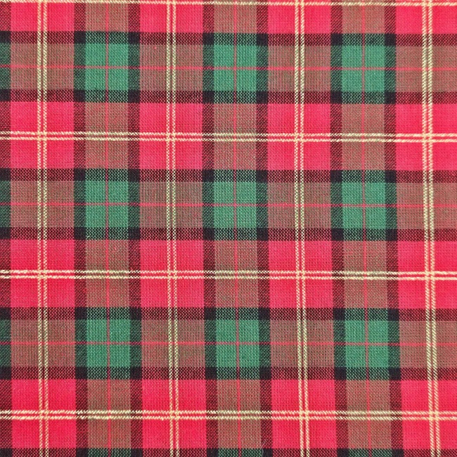 Red With Green Tartan Fabric