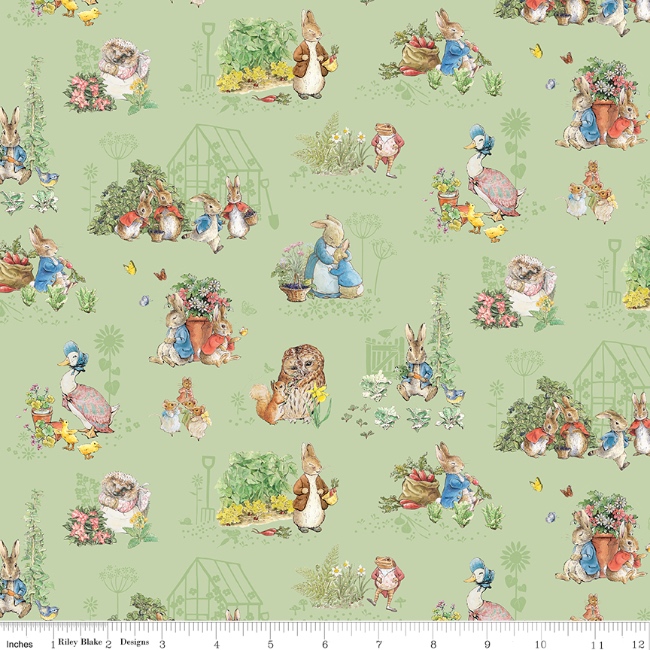 Riley Blake - Peter Rabbit & Friends Characters Fabric - Fern