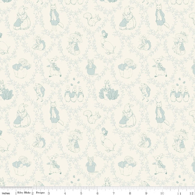 Riley Blake - Peter Rabbit & Friends Toile Fabric - Cloud