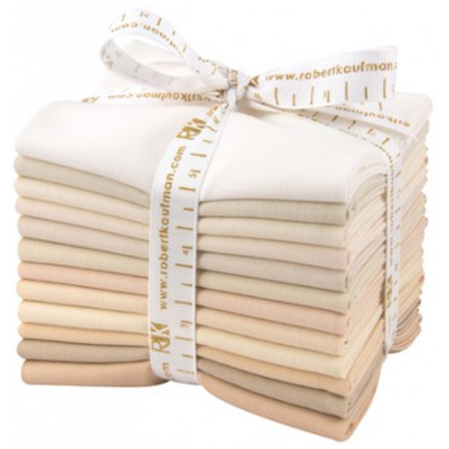 Robert Kaufman Not Quite White Kona Solids Fat Quarters 12 Pieces