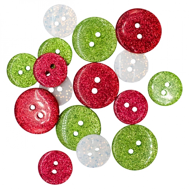 Santa's Sparkle Christmas Buttons