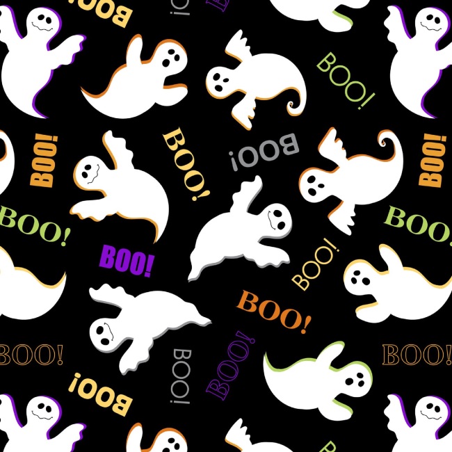 Spooky Ghosts Halloween Fabric