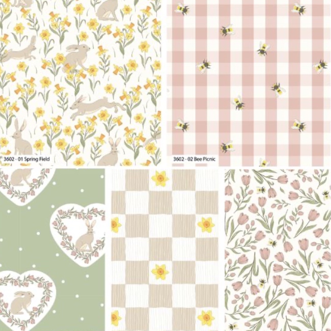 Spring Hare - Fat Quarters x 5 - Craft Cotton Co