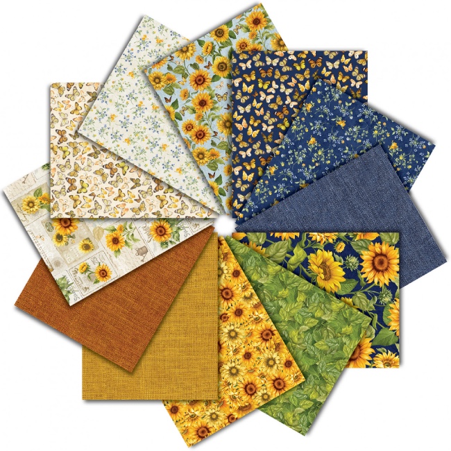 Sunflower Farm - Timeless Treasures - Fat Quarter Bundle x 12