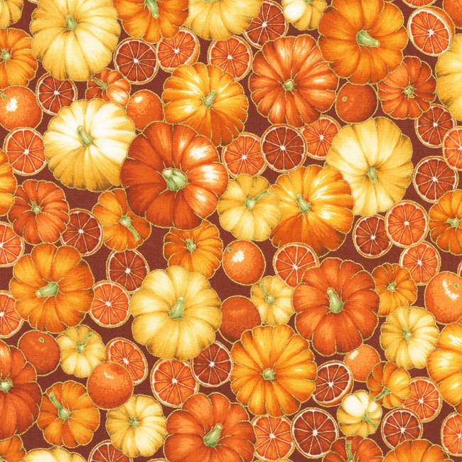 Sweet Pumpkin Spice Fabric - Autumn Pumpkins