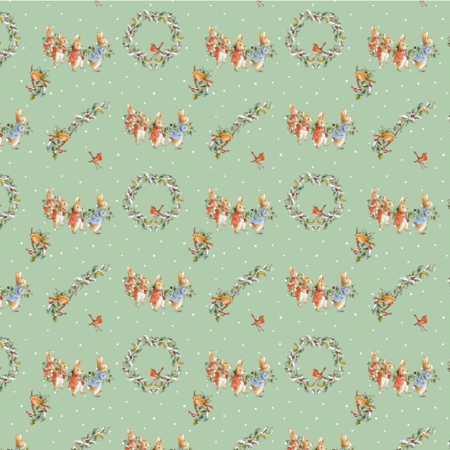 Holly and Ivy - The Joy Of Giving - Peter Rabbit Christmas Fabric