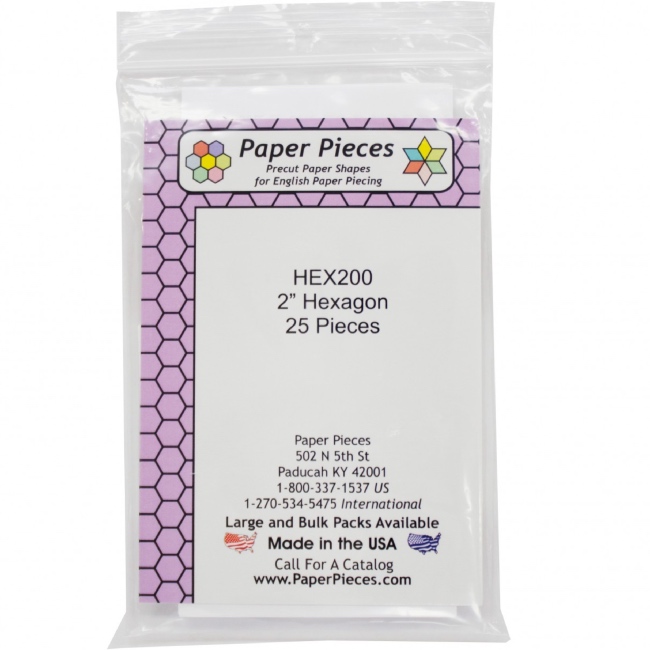 2'' Hexagon Paper Pieces - 25 pack