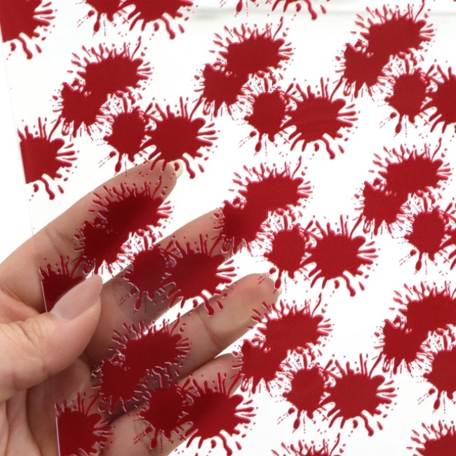 20 Gauge See Through Clear Blood Splats Vinyl