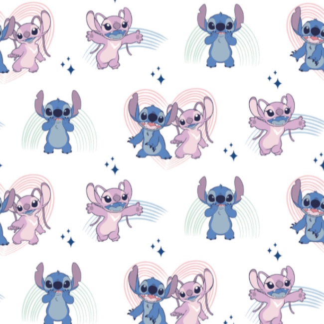 White Stitch Dance It Out - Lilo and Stitch Fabric | The Quilt Shop