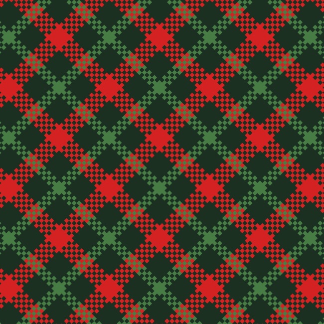 Red, Green And Black Tartan Christmas Fabric