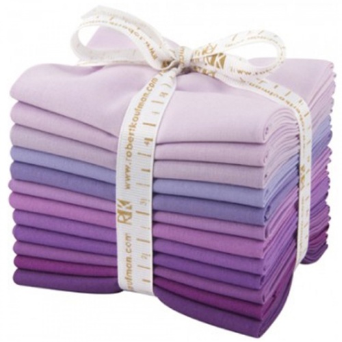 Lavender Fields - Robert Kaufman Kona Solids Fat Quarters 12 Pcs