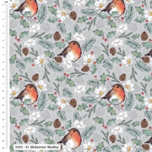 Midwinter Medley - Little Red Robin - Christmas Fabric