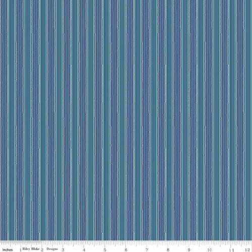 Lori Holt - Autumn Stripe Harvest Fabric - Denim