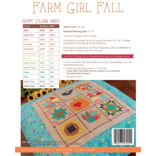 Farm Girl Cross Stitch Pattern - Lori Holt