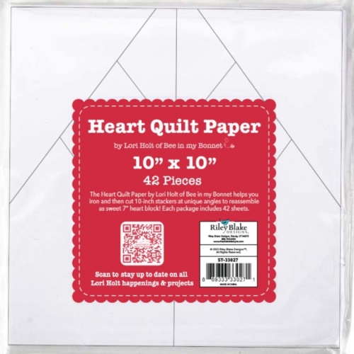 Lori Holt Iron-On Heart Quilt Paper 10in - 42 Sheets