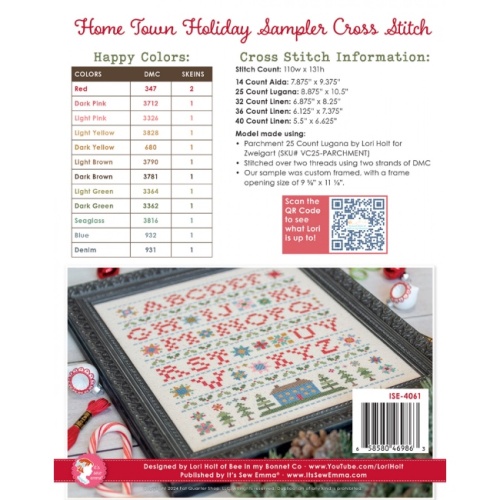 Lori Holt Home Town Holiday Sampler Cross Stitch Pattern