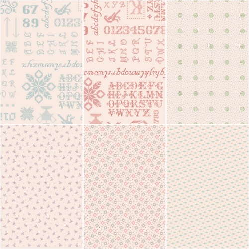 Lori Holt - Piece and Plenty Backgrounds Fat Quarter Bundle - 6pcs