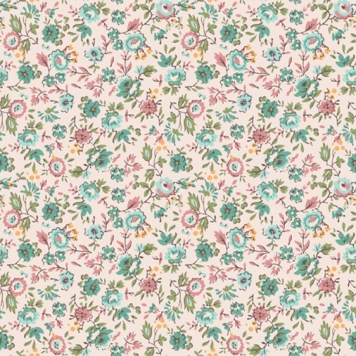 Piece & Plenty - Sea Glass Floral Fabric - Lori Holt