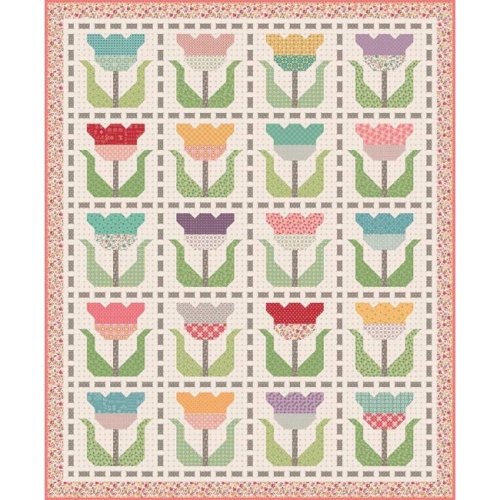 Lori Holt - Stitched Tulips Boxed Quilt Kit