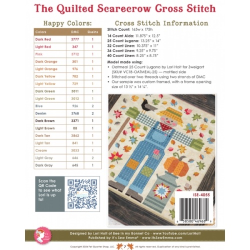 The Quilted Scarecrow Cross Stitch Pattern - Lori Holt