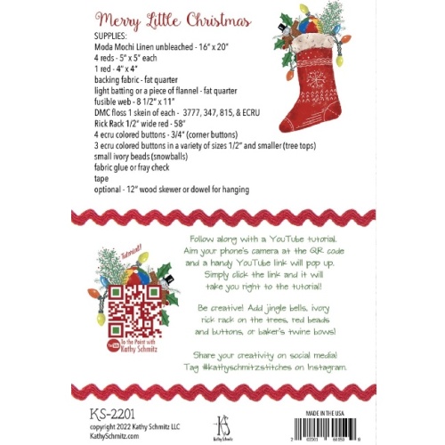 Merry Little Christmas - Wall Hanging Pattern - Kathy Schmitz