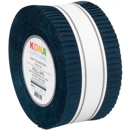 Robert Kaufman - Navy Colorstory - Kona Solids Roll Up