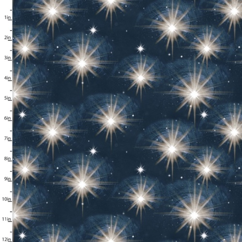 Navy Northern Star - O' Holy Night Fabric