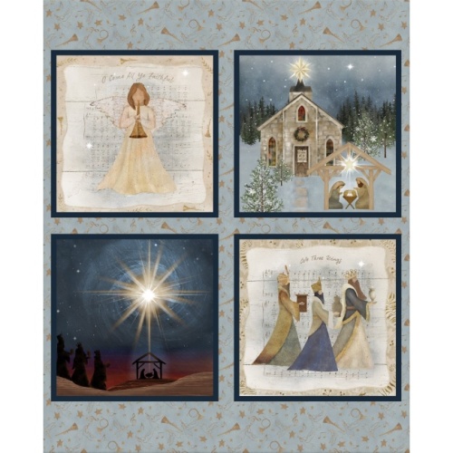 O' Holy Night Panel - Nativity Fabric Panel