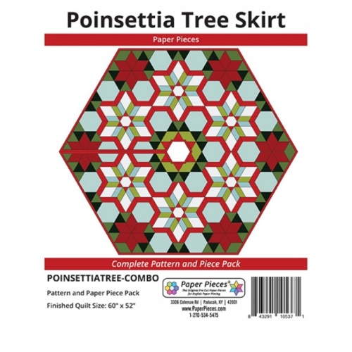 Poinsettia Tree Skirt Complete Pattern and Paper Pieces