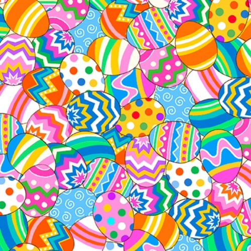 Hoppy Easter - Easter Eggs Fabric - Quilting Treasures