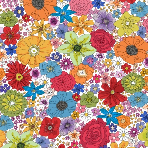 Rainbow Garden - Multi White - The Crafty Lass