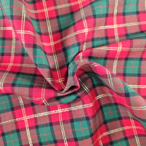 Red With Green Tartan Fabric